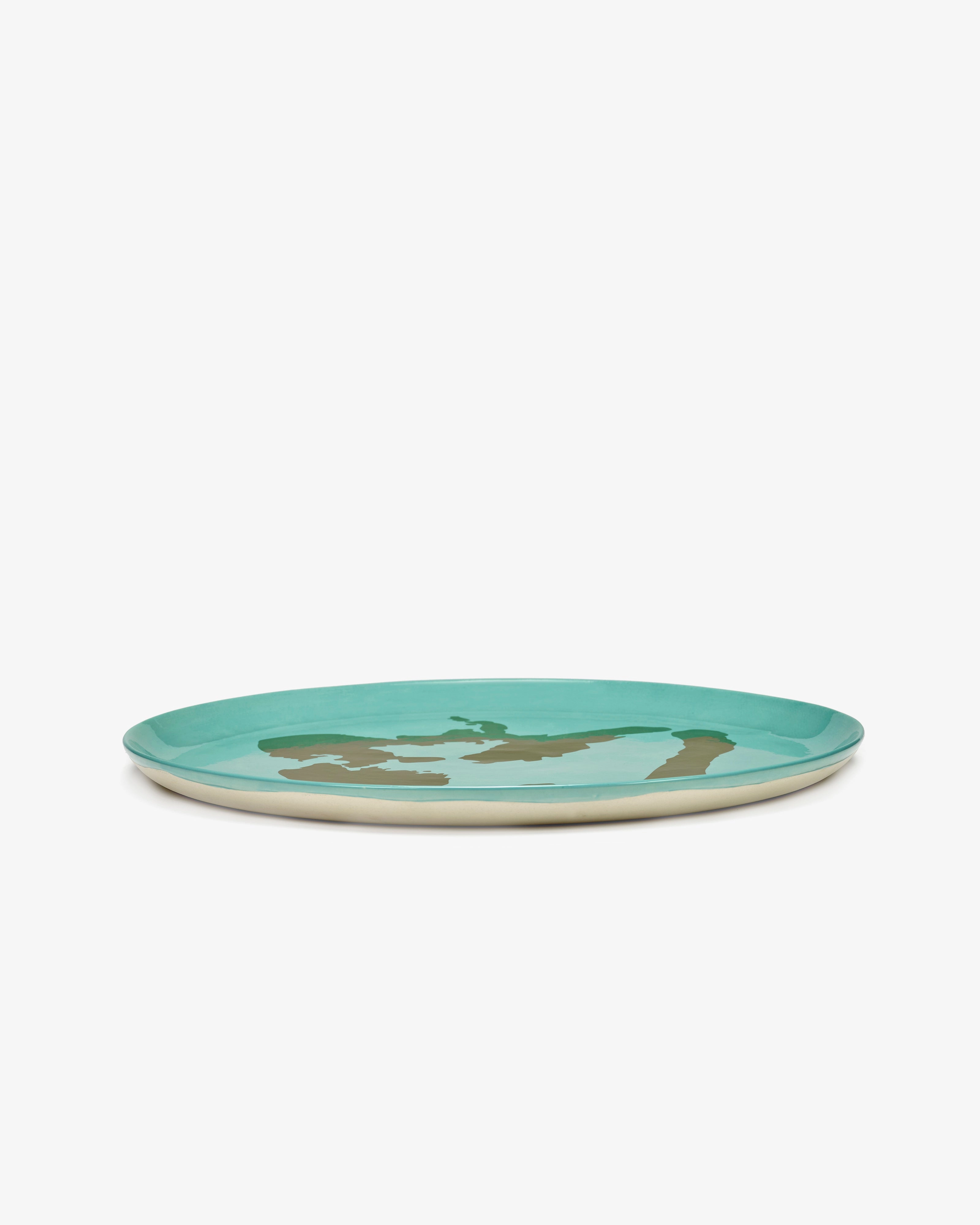 Serving plate azure - golden pepper Feast