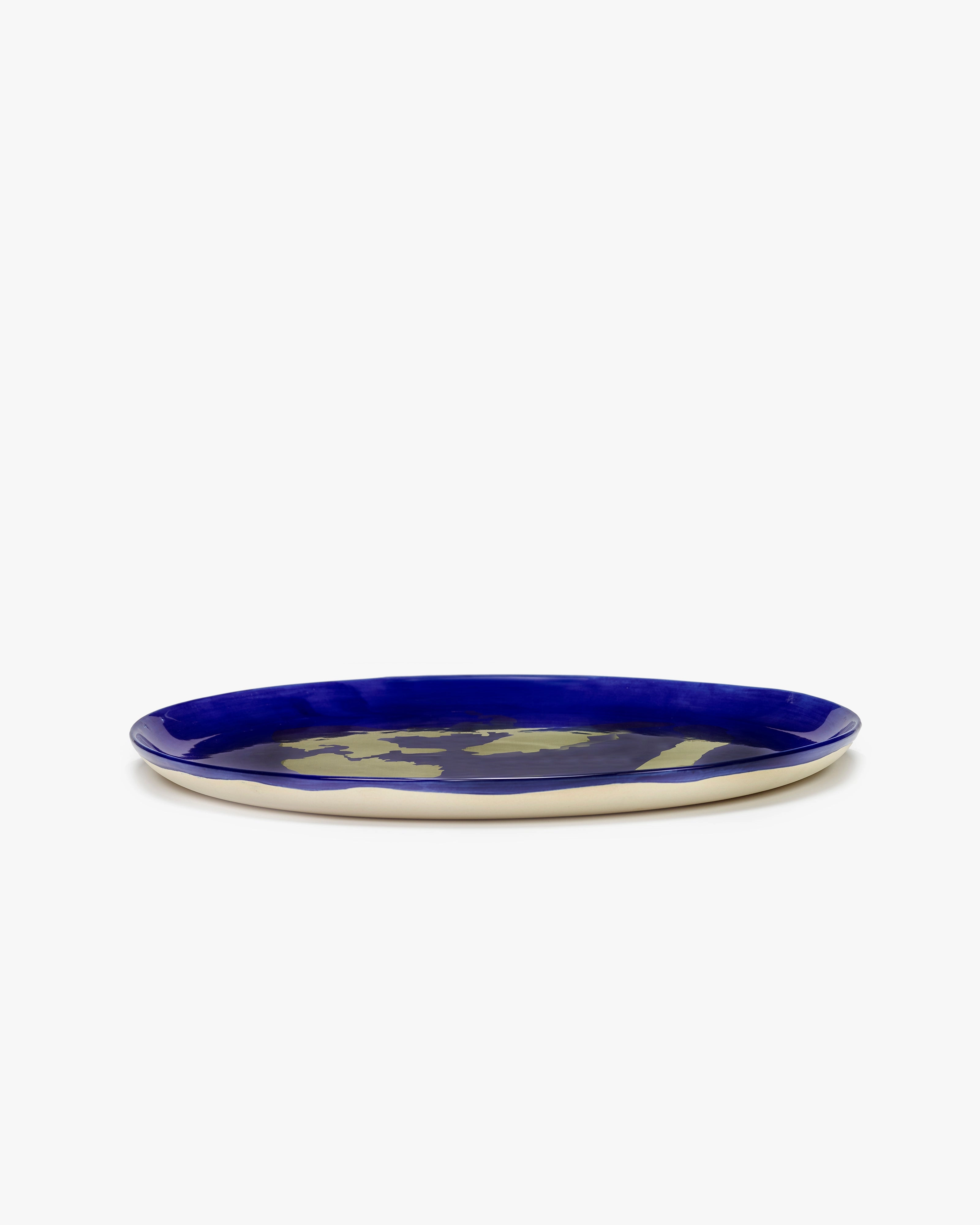 Serving plate blue - golden pepper Feast