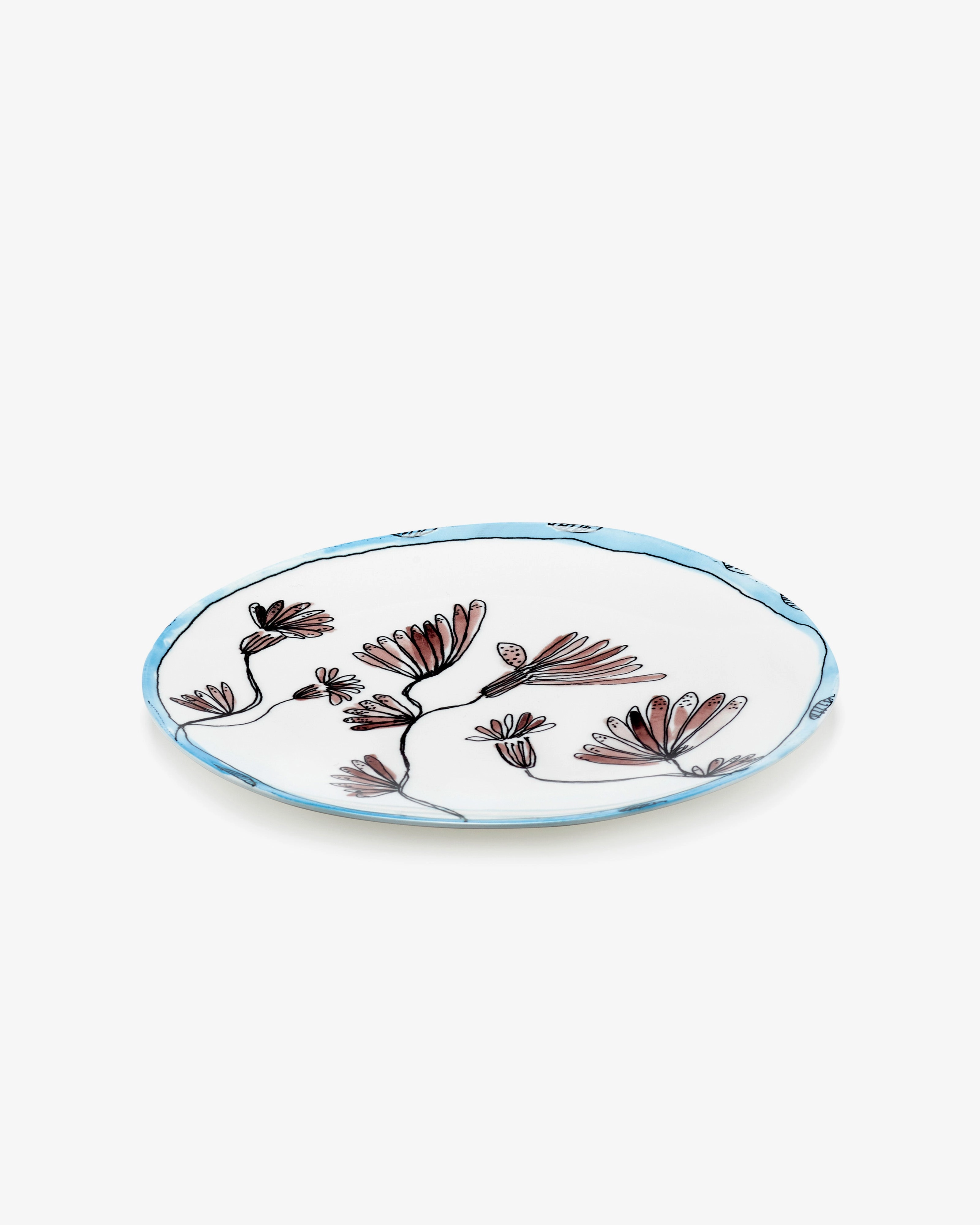 Serving plate L Camelia aubergine Midnight Flowers Dinnerware tableware outlet