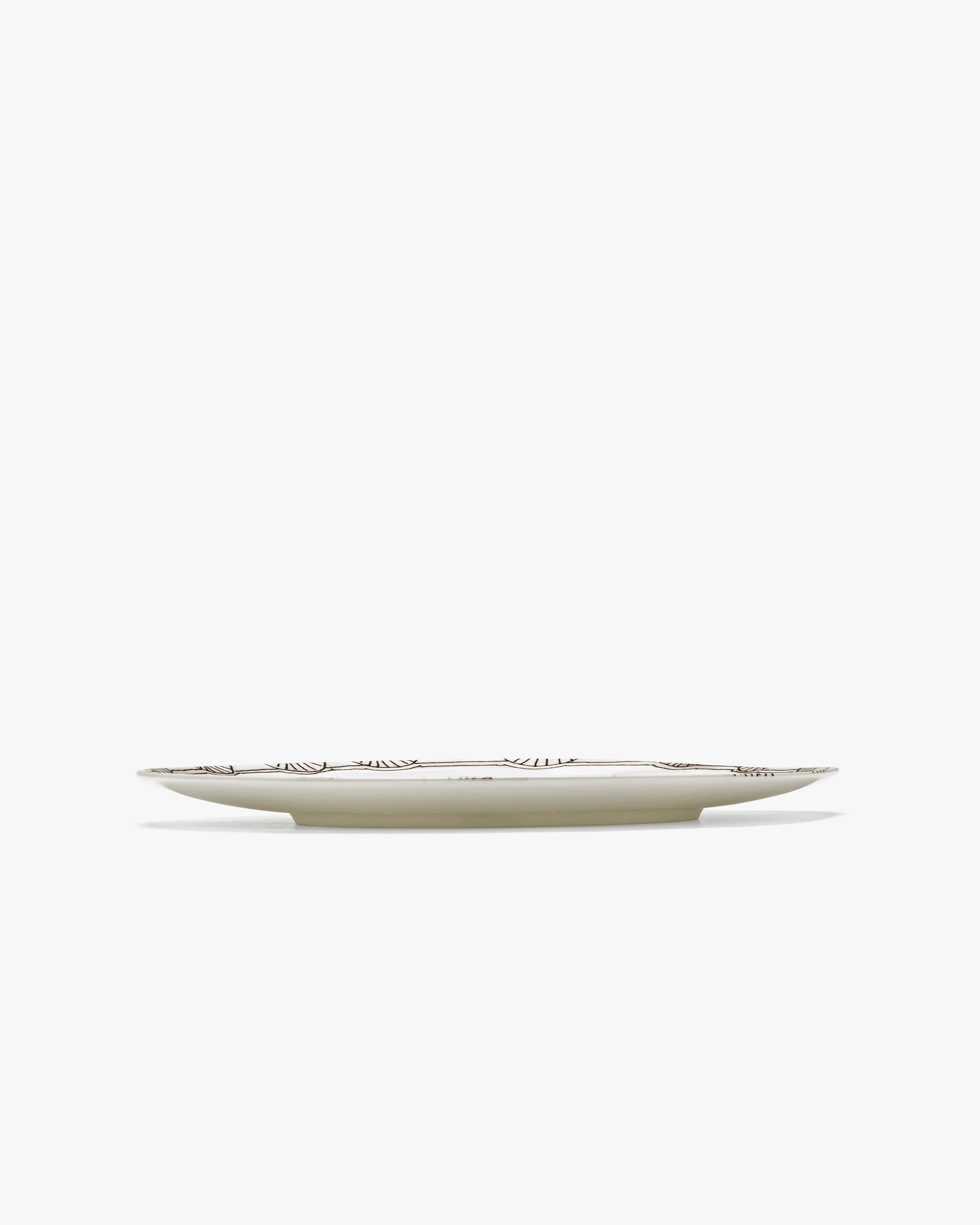 Serving plate L Mirtillo nude Midnight Flowers