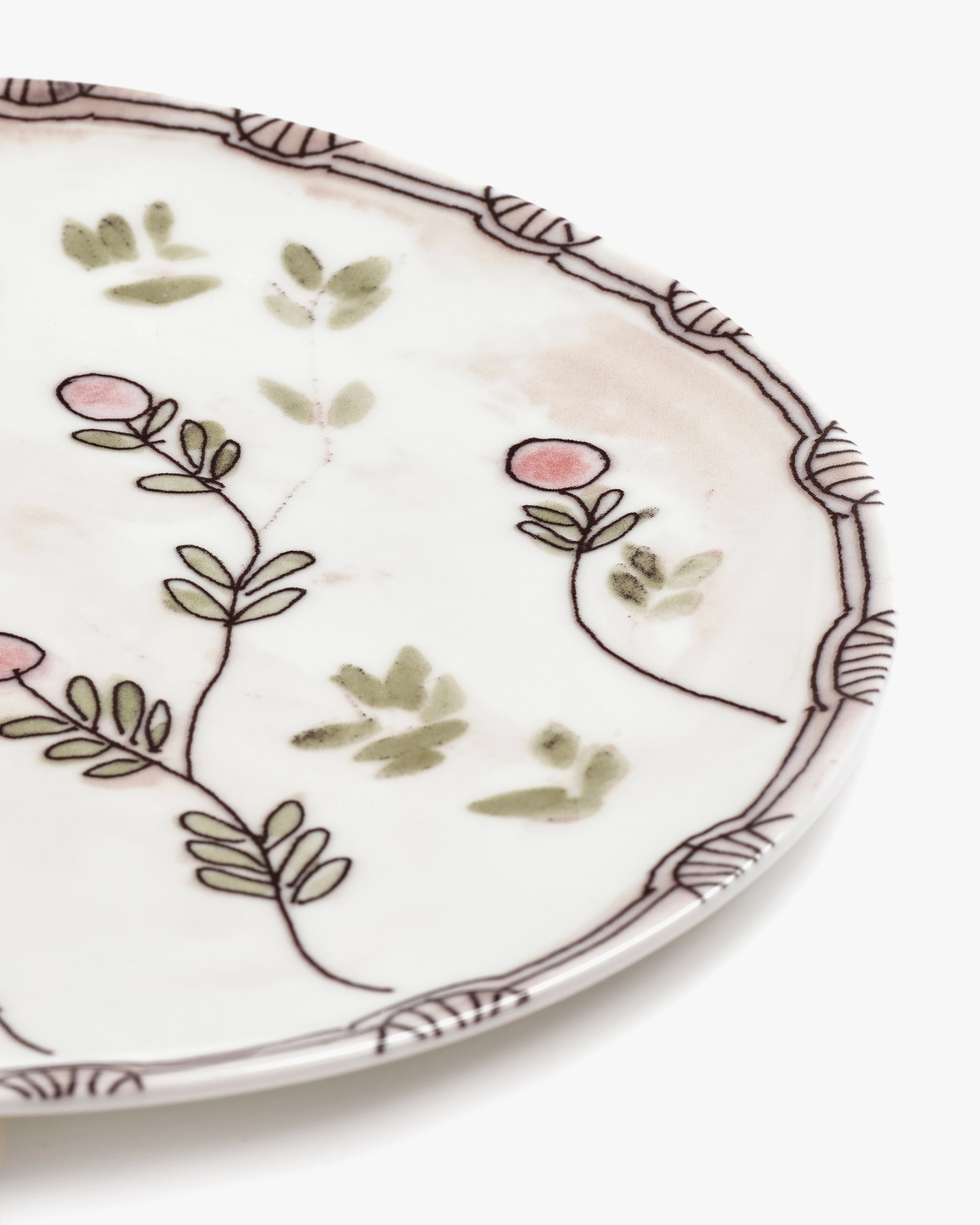 Serving plate L Mirtillo nude Midnight Flowers