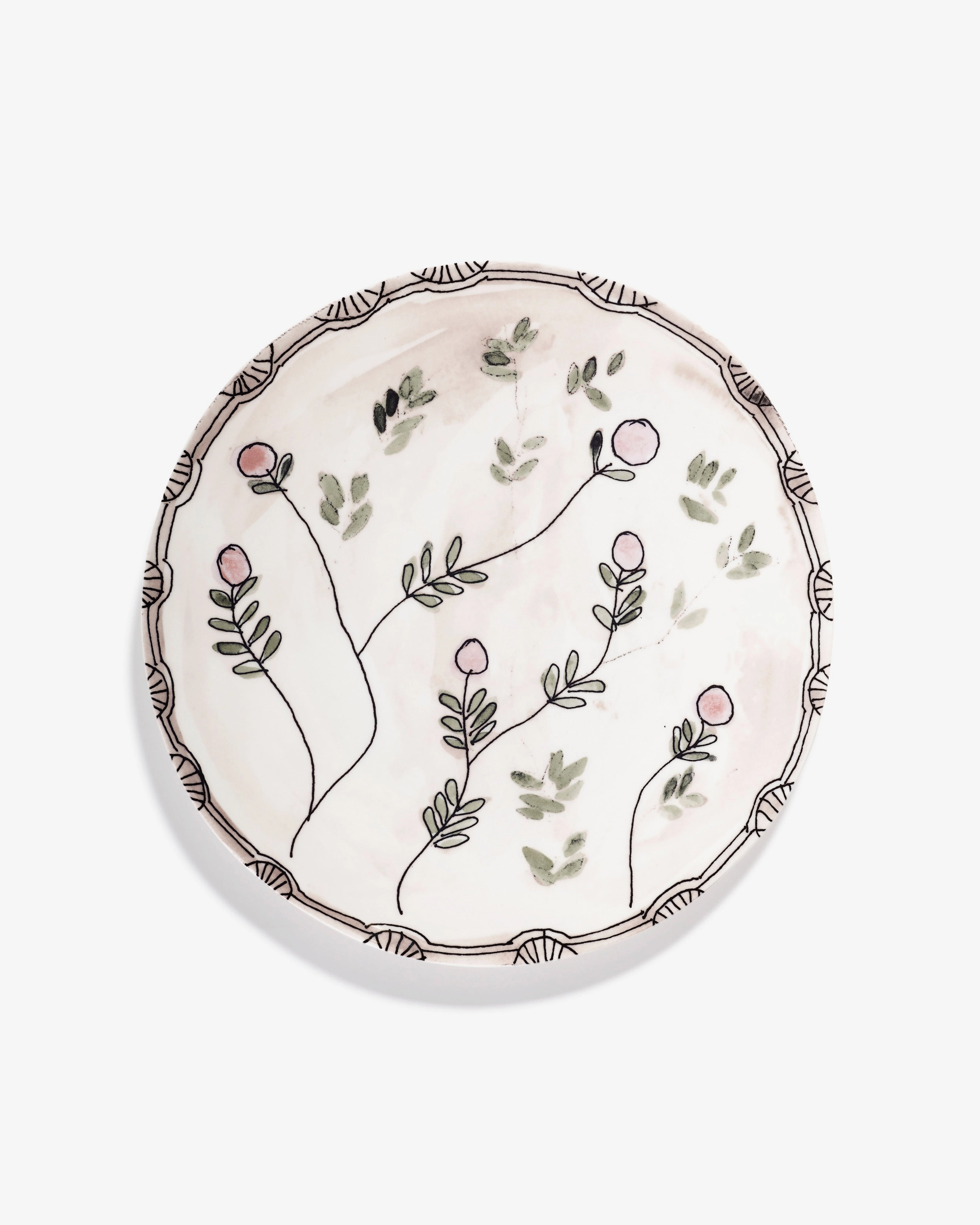 Serving plate L Mirtillo nude Midnight Flowers
