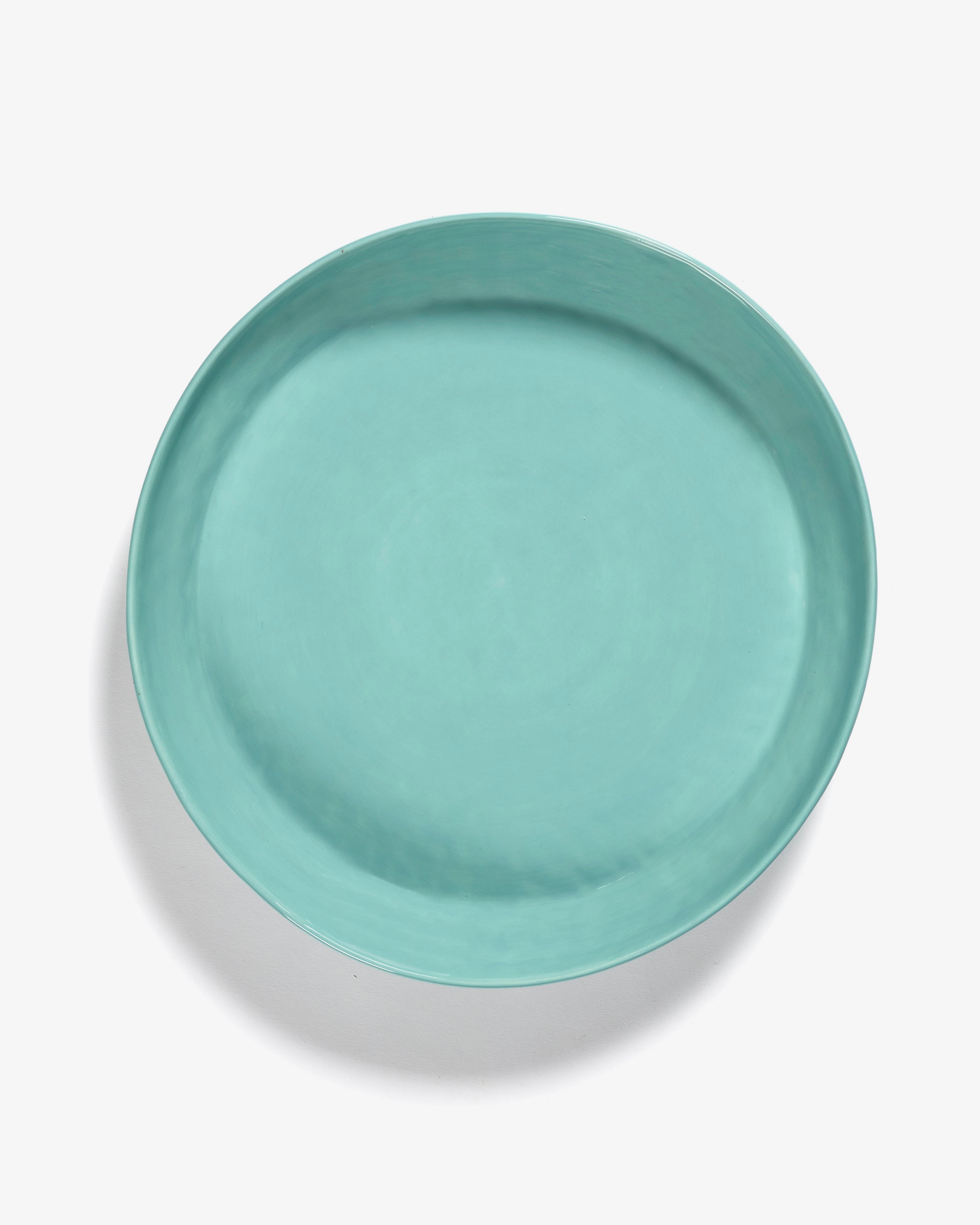 Serving plate M azure - red stripes Feast
