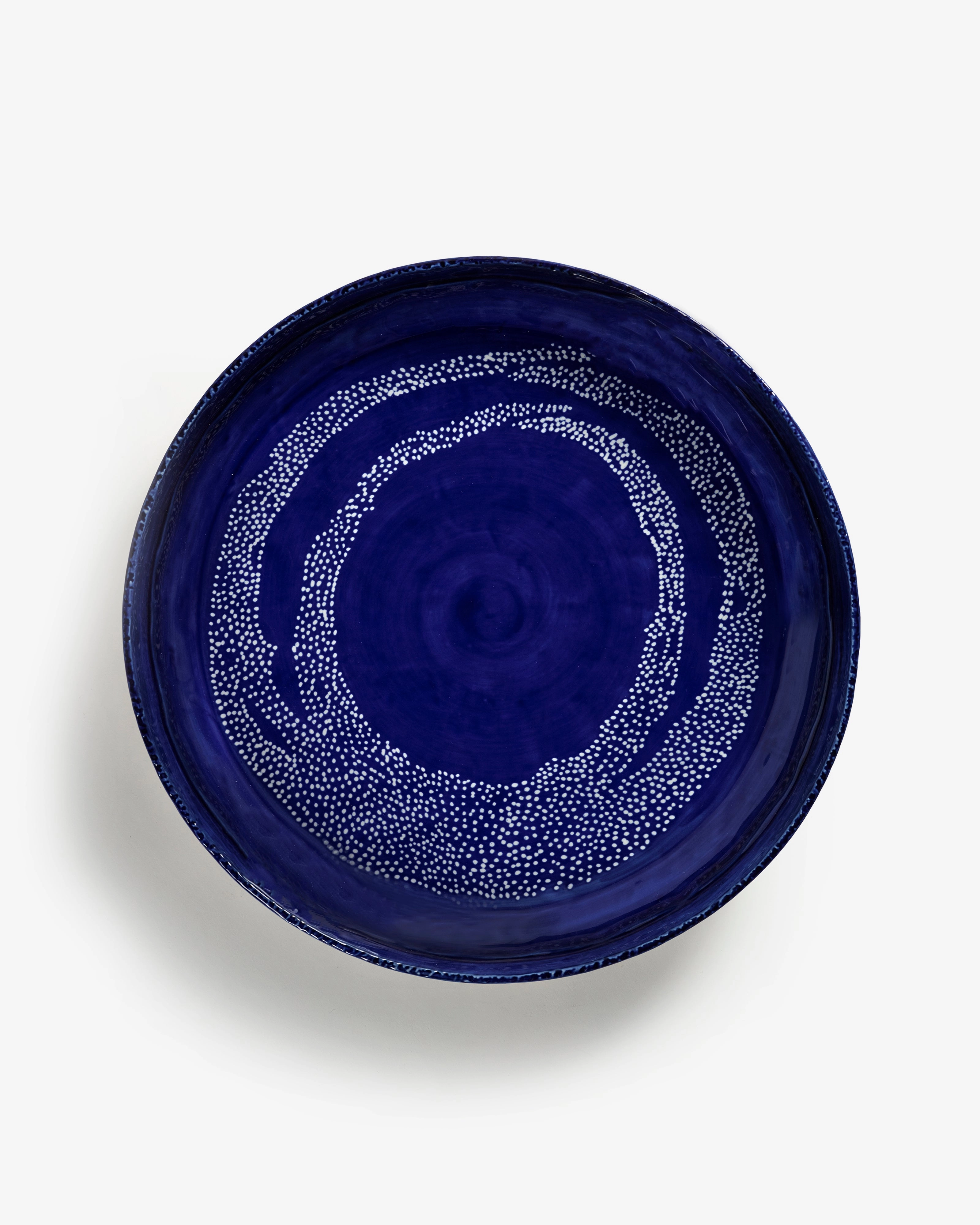 Serving plate M dark blue - white Feast