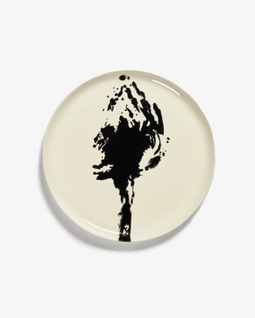 Serving plate off-white - black artichoke Feast Dinnerware tableware outlet