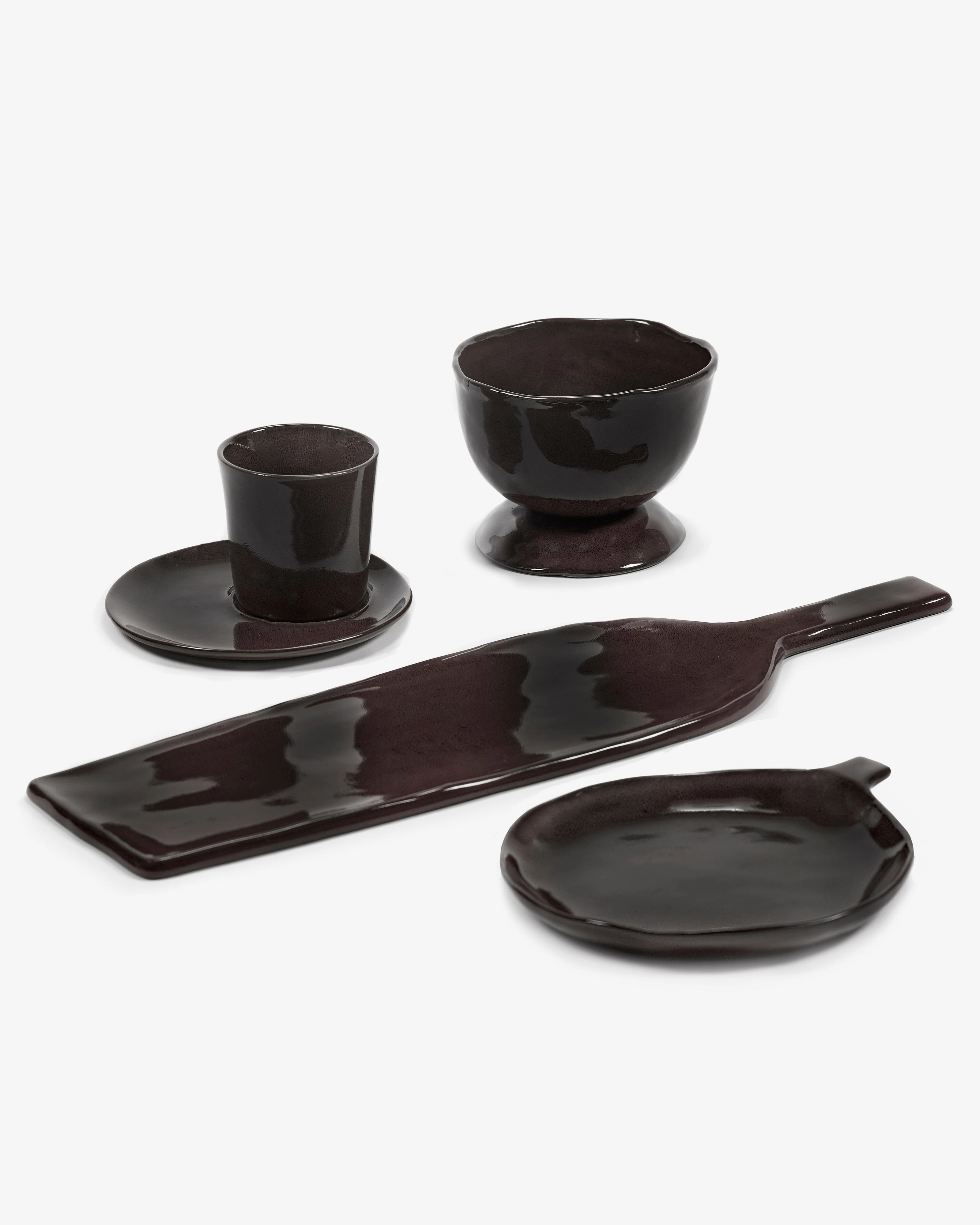 Serving plate rectangular ebony La Mre
