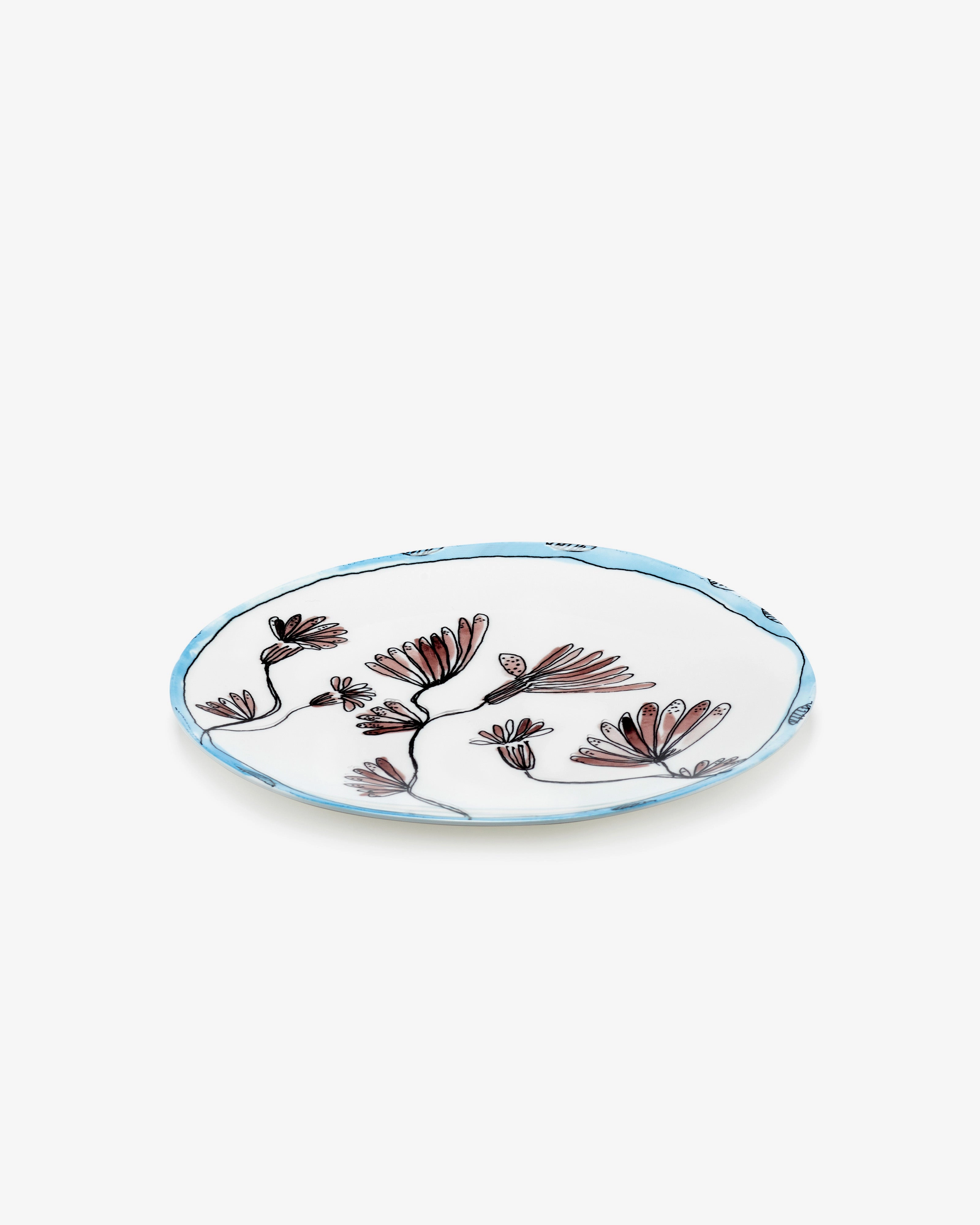 Serving plate S Camelia aubergine Midnight Flowers Dinnerware tableware outlet