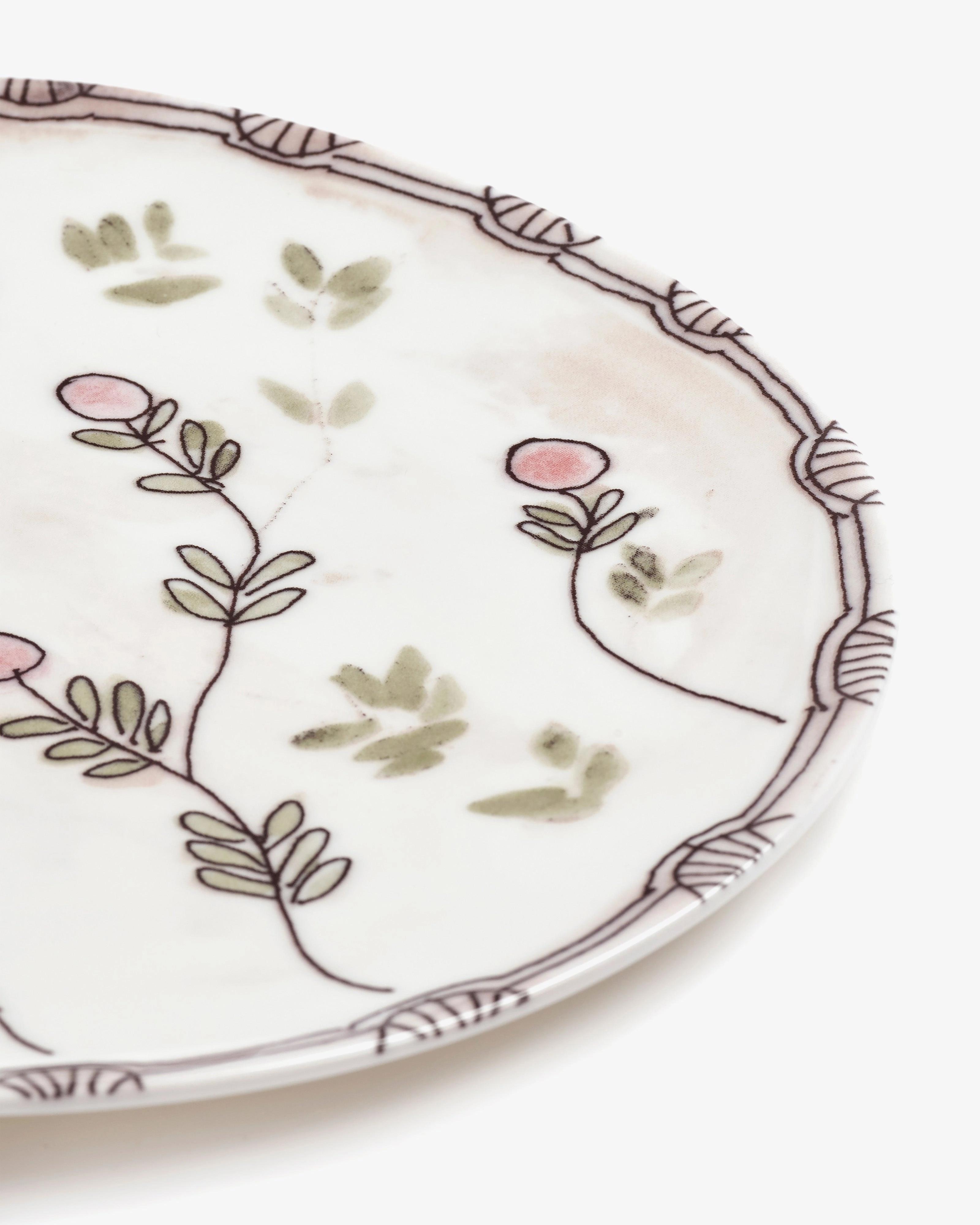 Serving plate S Mirtillo nude Midnight Flowers