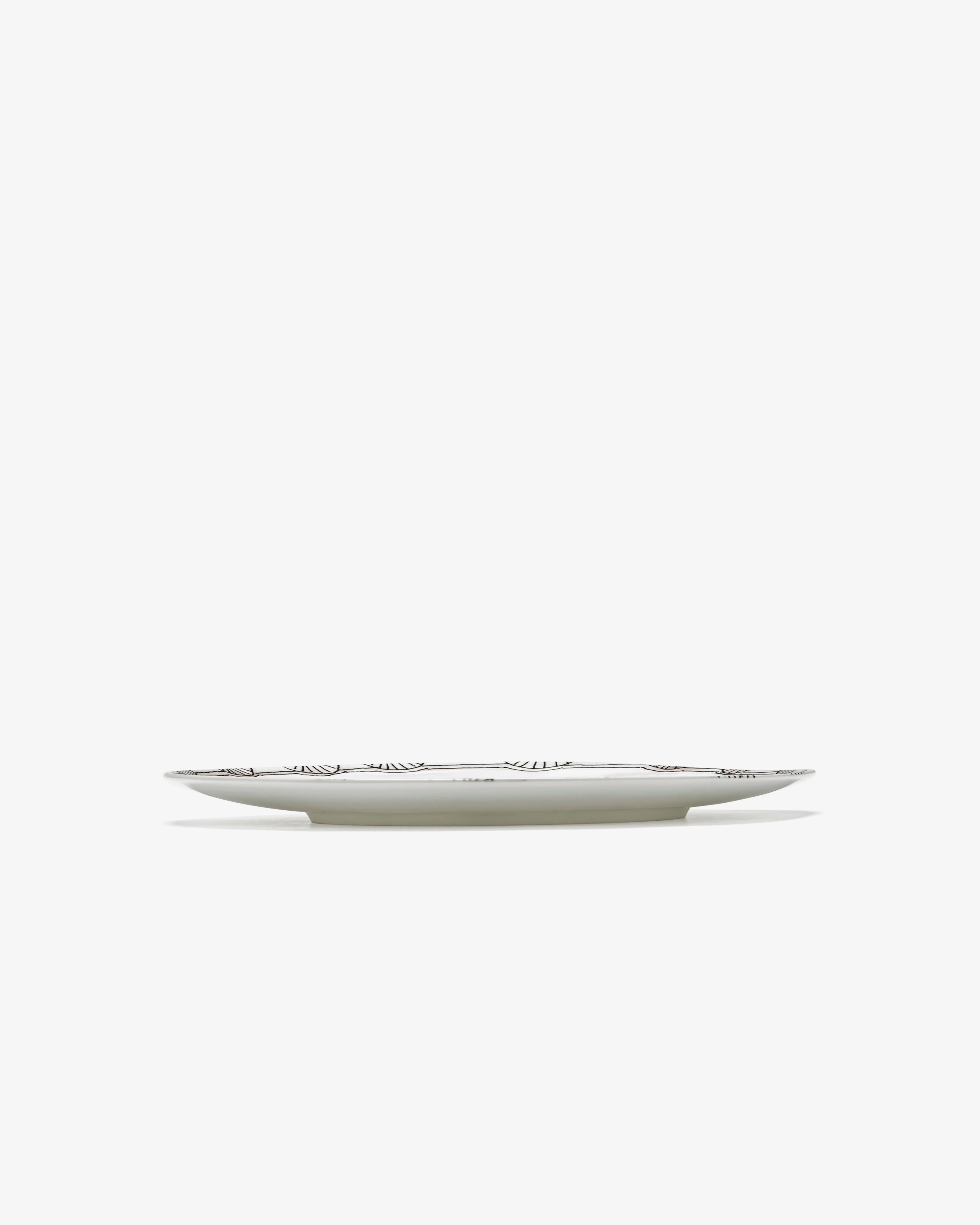 Serving plate S Mirtillo nude Midnight Flowers