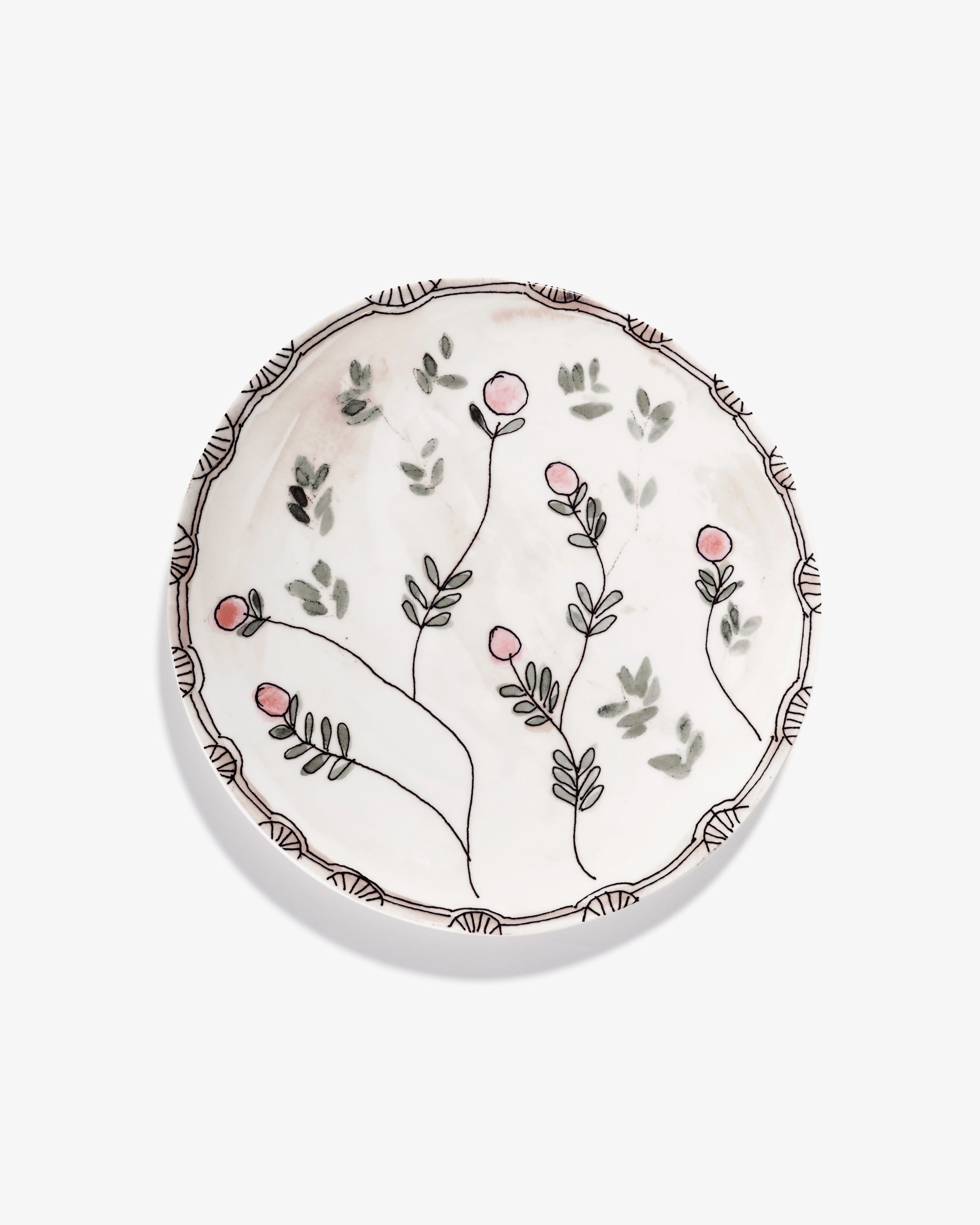Serving plate S Mirtillo nude Midnight Flowers