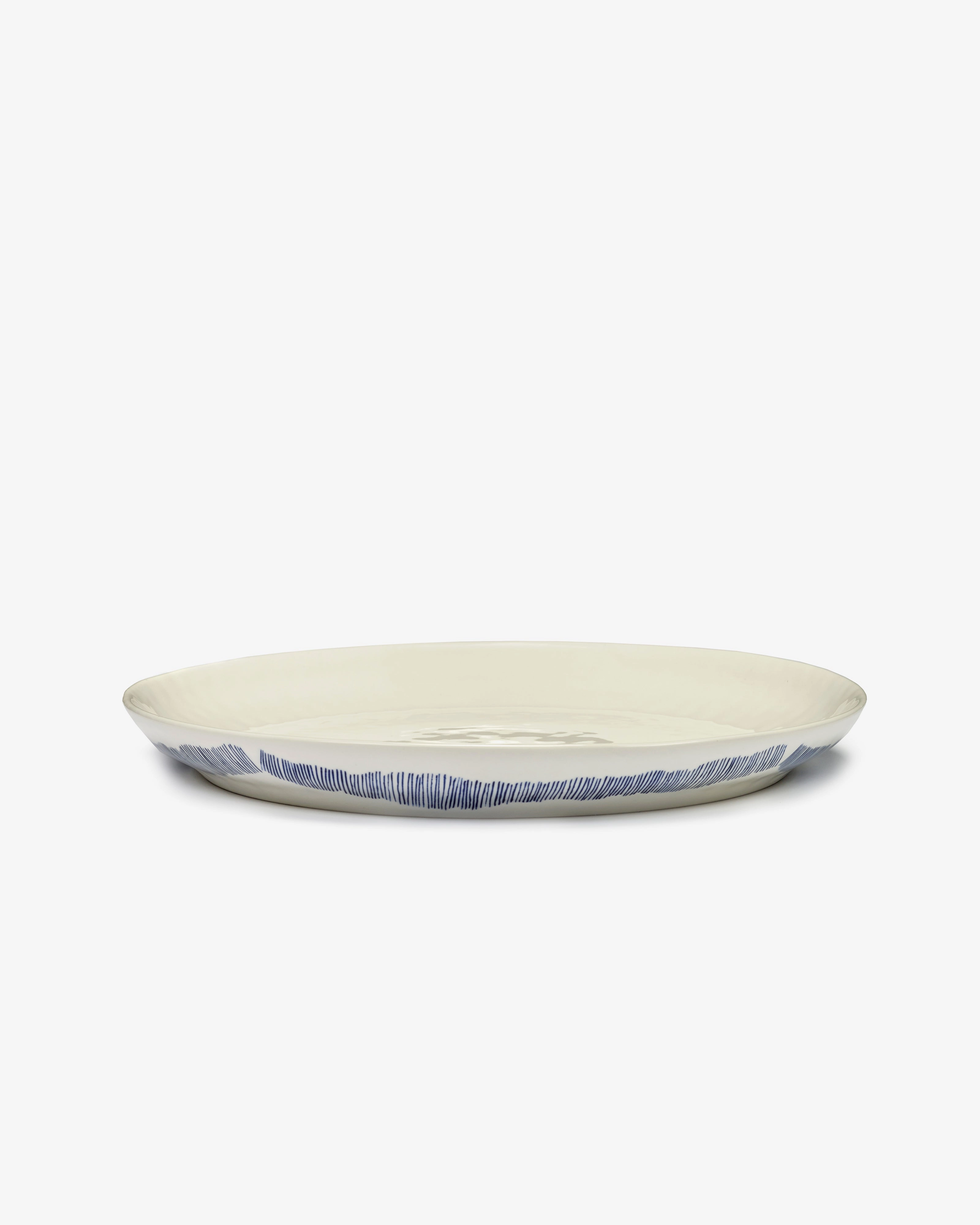Serving plate S white - blue stripes Feast Dinnerware tableware outlet