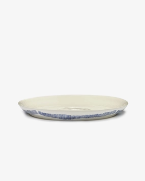 Serving plate S white - blue stripes Feast Dinnerware tableware outlet