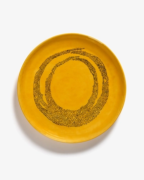 Serving plate S yellow - black dots Feast Dinnerware tableware outlet
