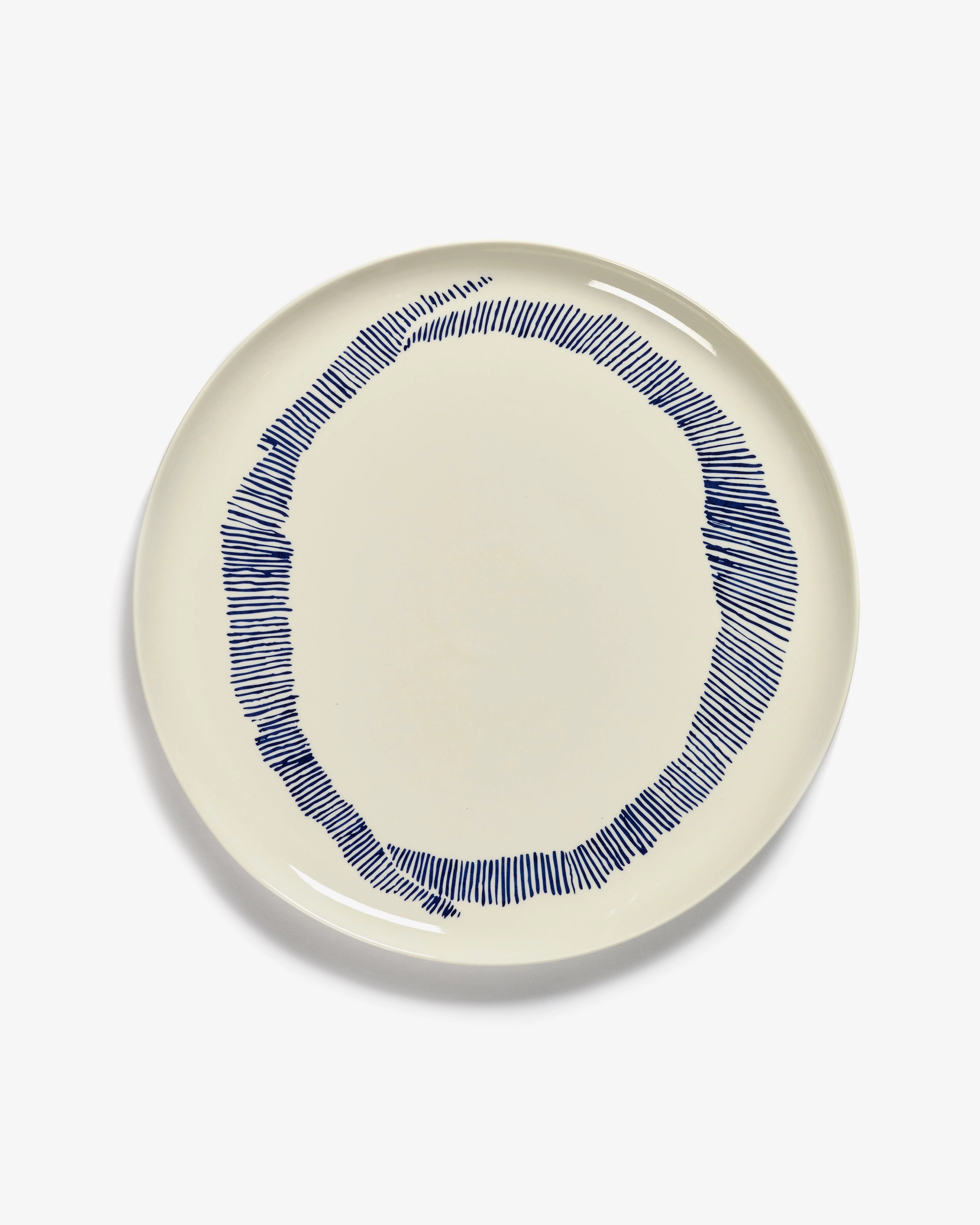 Serving plate white - blue stripes Feast Dinnerware tableware outlet