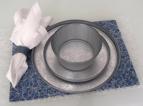 Set of 12 Dinnerware Set Shaded Silver Serveware discount kitchenware