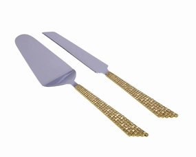 Set Of 2 Cake Servers With Mosaic Design - 12"L Serveware deals online
