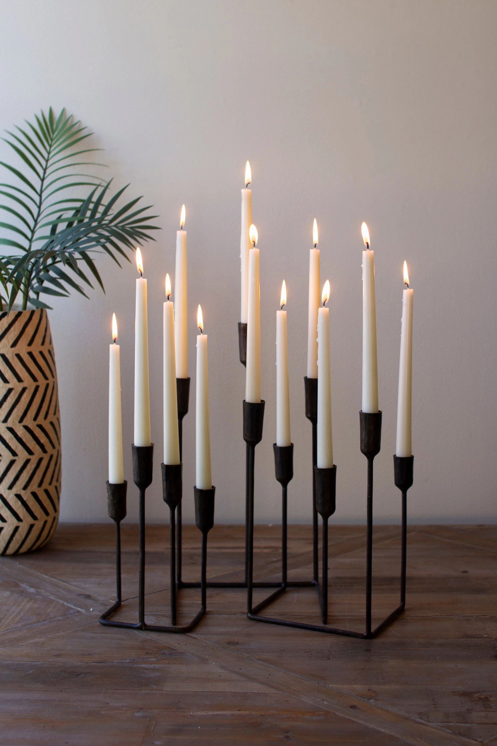Set of 3 Twelve Taper Candelabras