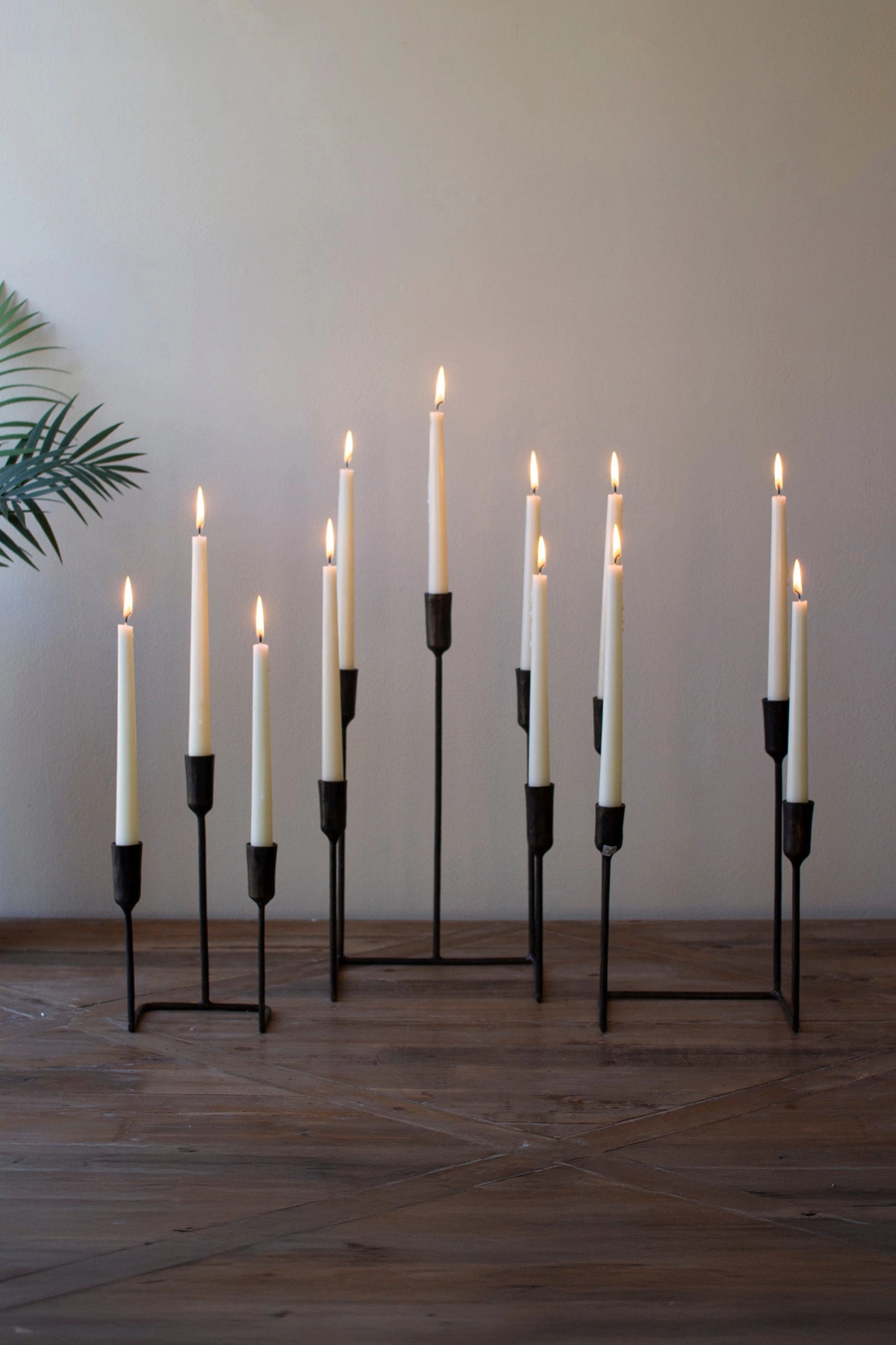 Set of 3 Twelve Taper Candelabras