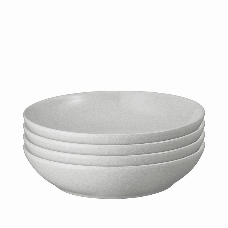 Set Of 4 Pasta Bowls D22cm, Dove Grey Serving Bowls Entertaining Set