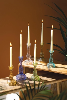 Set of 6 Glass Taper Candle Holders Candle Holders discount collection