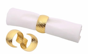 Set of 6 Gold Napkin Rings Serveware deals online