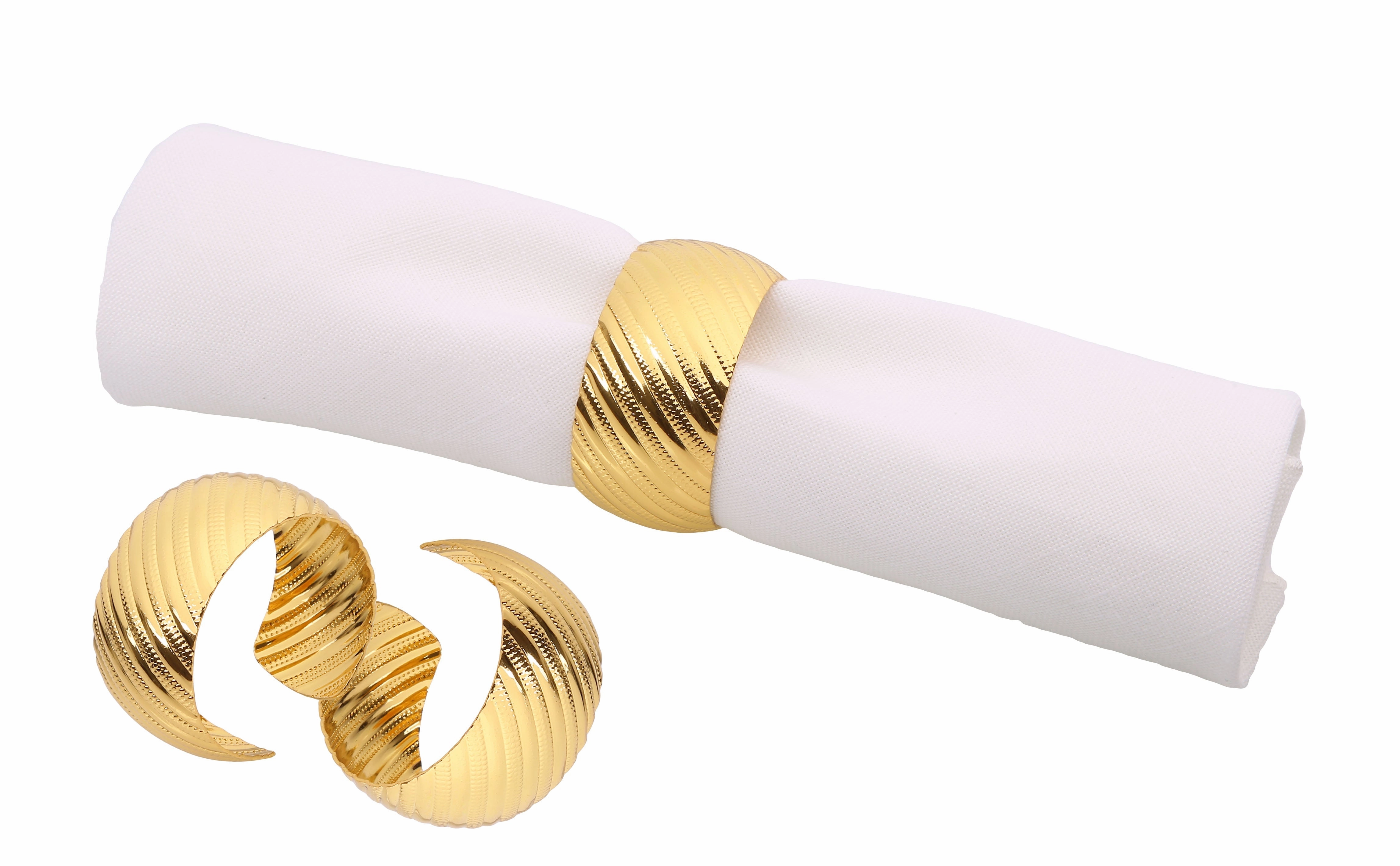 Set of 6 Gold Napkin Rings Serveware deals online