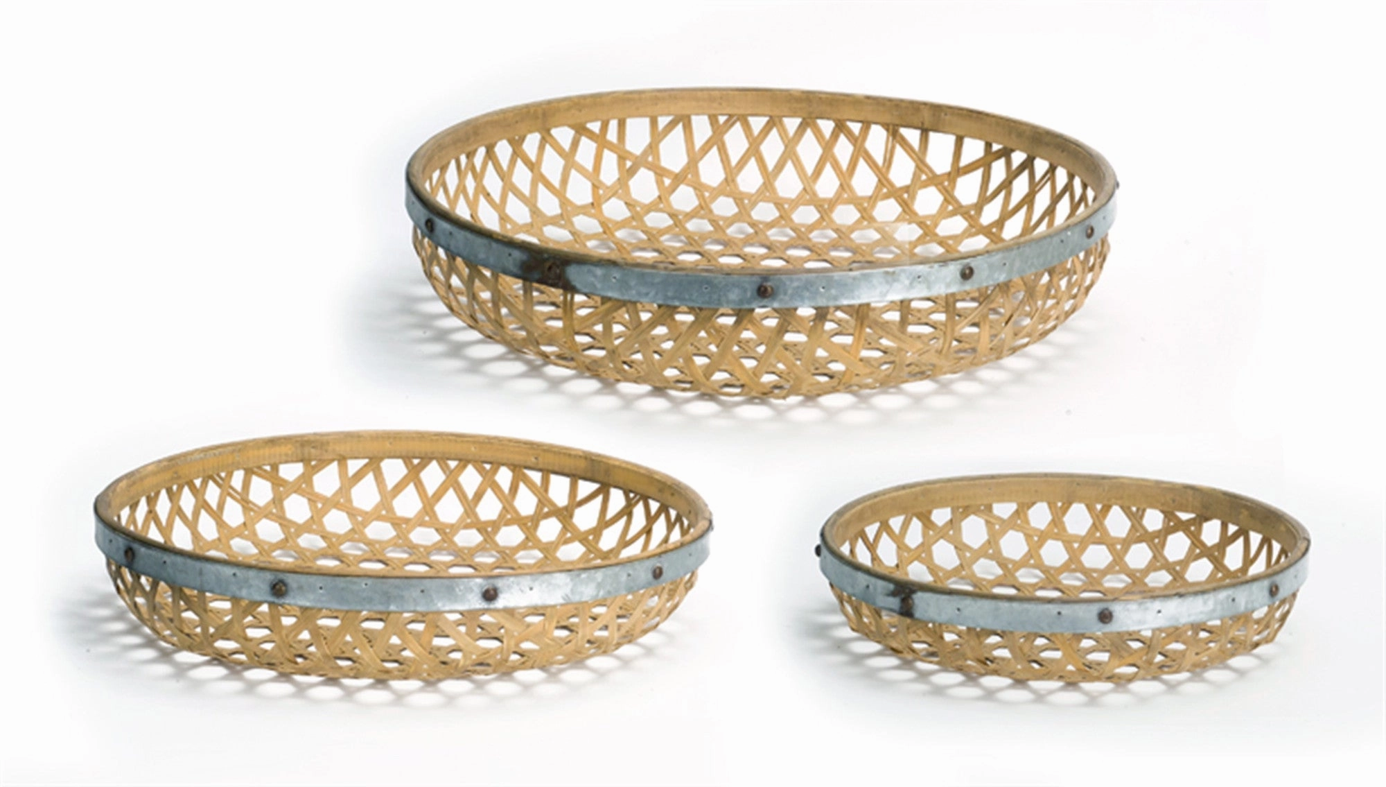 Set Of Three Brown Round Solid Wood Serving Tray Cooking Tools & Accessories outlet tools