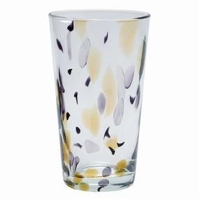 Seth Yelllow Mixed Dots Collection Highball Glasses Set/6 Drinkware best price