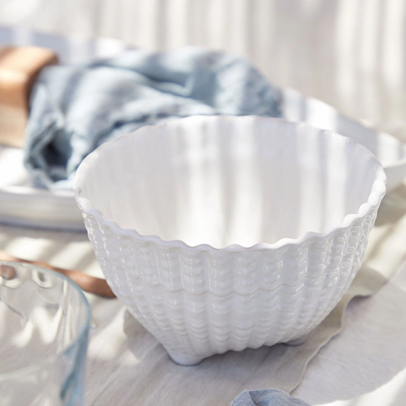 Shell Footed Bowl Aparte, D14cm, White Serving Bowls Entertaining Set