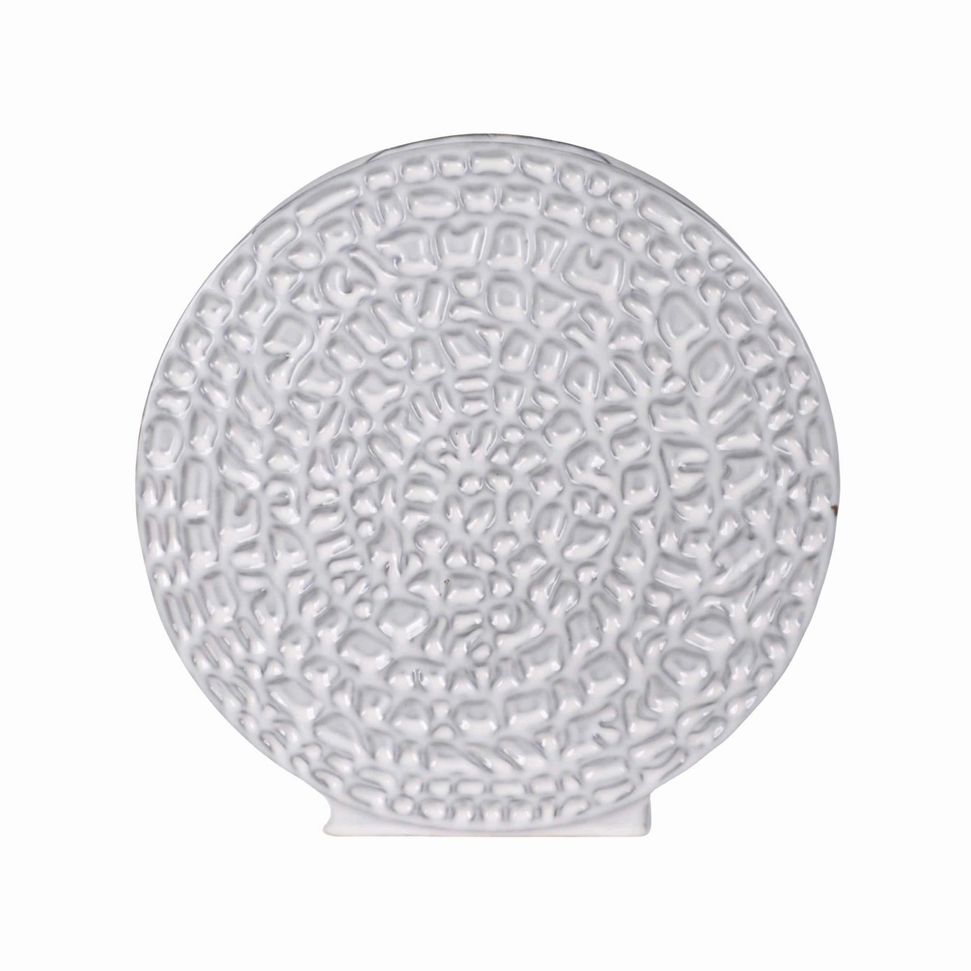 Shelley Taupe Embossed Disc Vase Round Cheap Vases for home