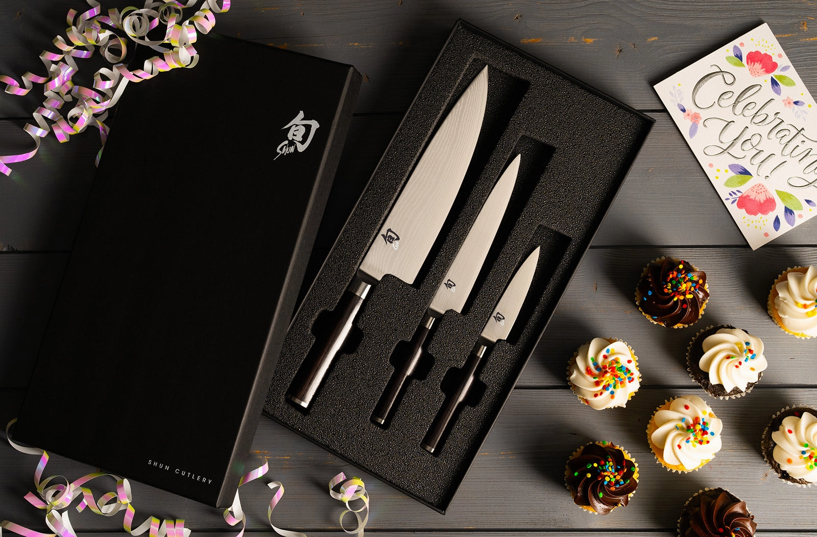 Shun Classic 3 Piece Starter Set, Chef's Knife, Paring Knife, Utility Knife