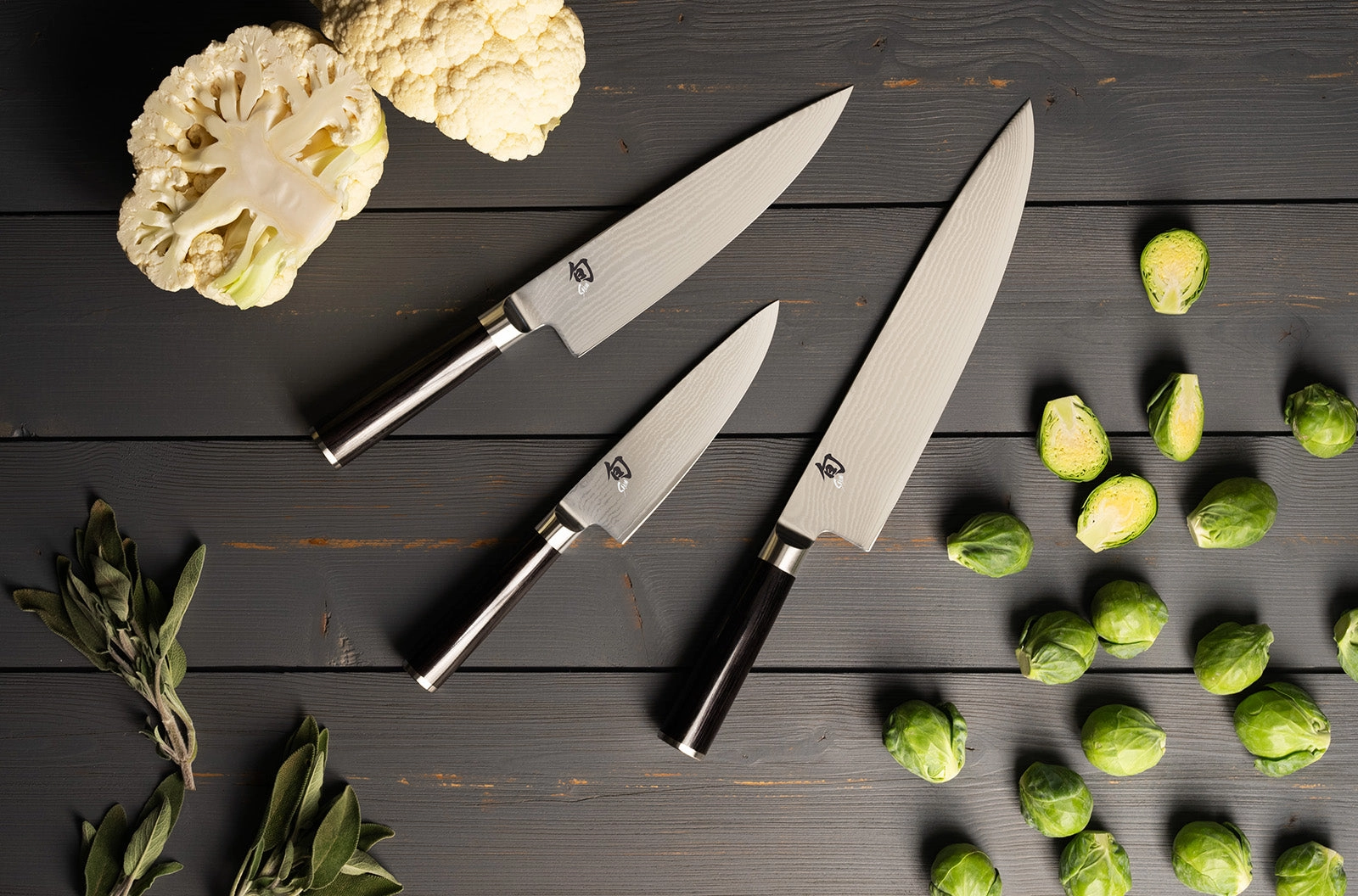 Shun Classic 3 Piece Starter Set, Chef's Knife, Paring Knife, Utility Knife