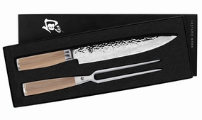 Shun Premier Blonde 2 Piece Carving Set with 9.5 Inch Slicing Knife and Carving Fork Cutlery outlet discounts