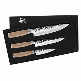 Shun Premier Blonde 3 Piece Essential Knife Set - Paring, Utility, Chef's Cutlery knife sets deals