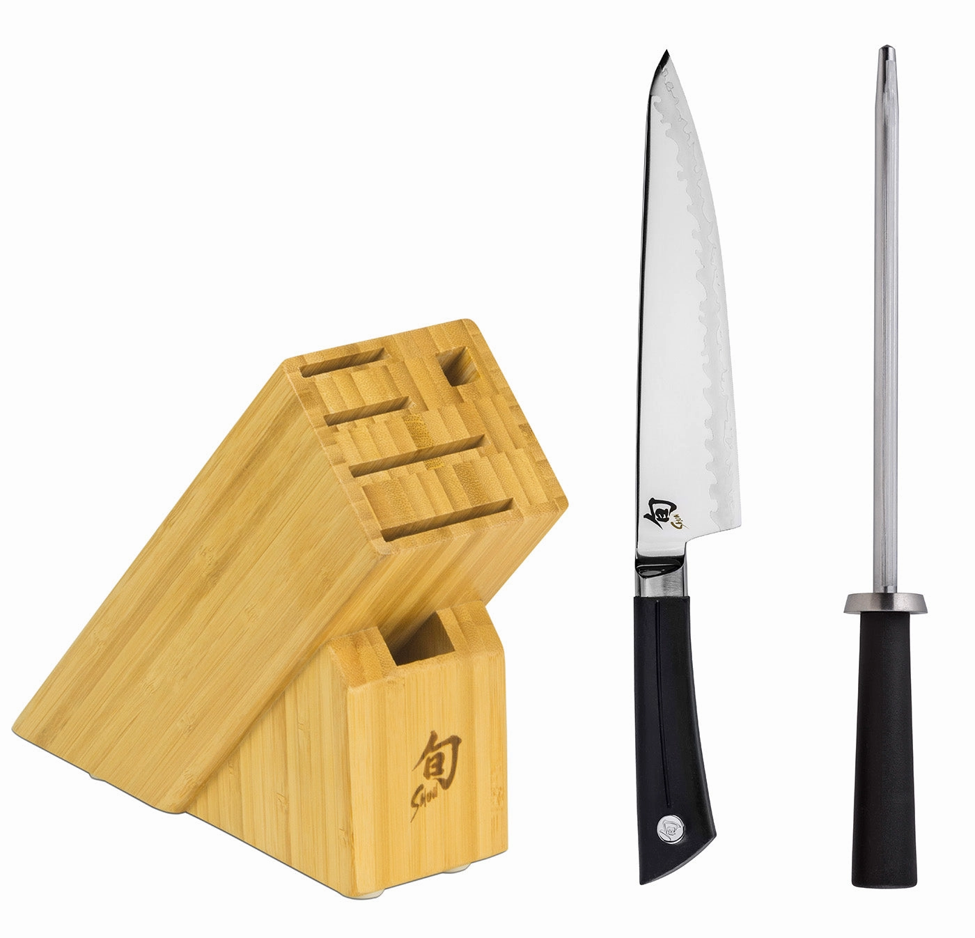 Shun Sora 3 Piece Build-A-Block Set, 8-Inch Chef's Knife, Combo Honing Steel