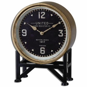 Shyam Table Clock Brass /Aged Black Wall Clocks Timeless Sale