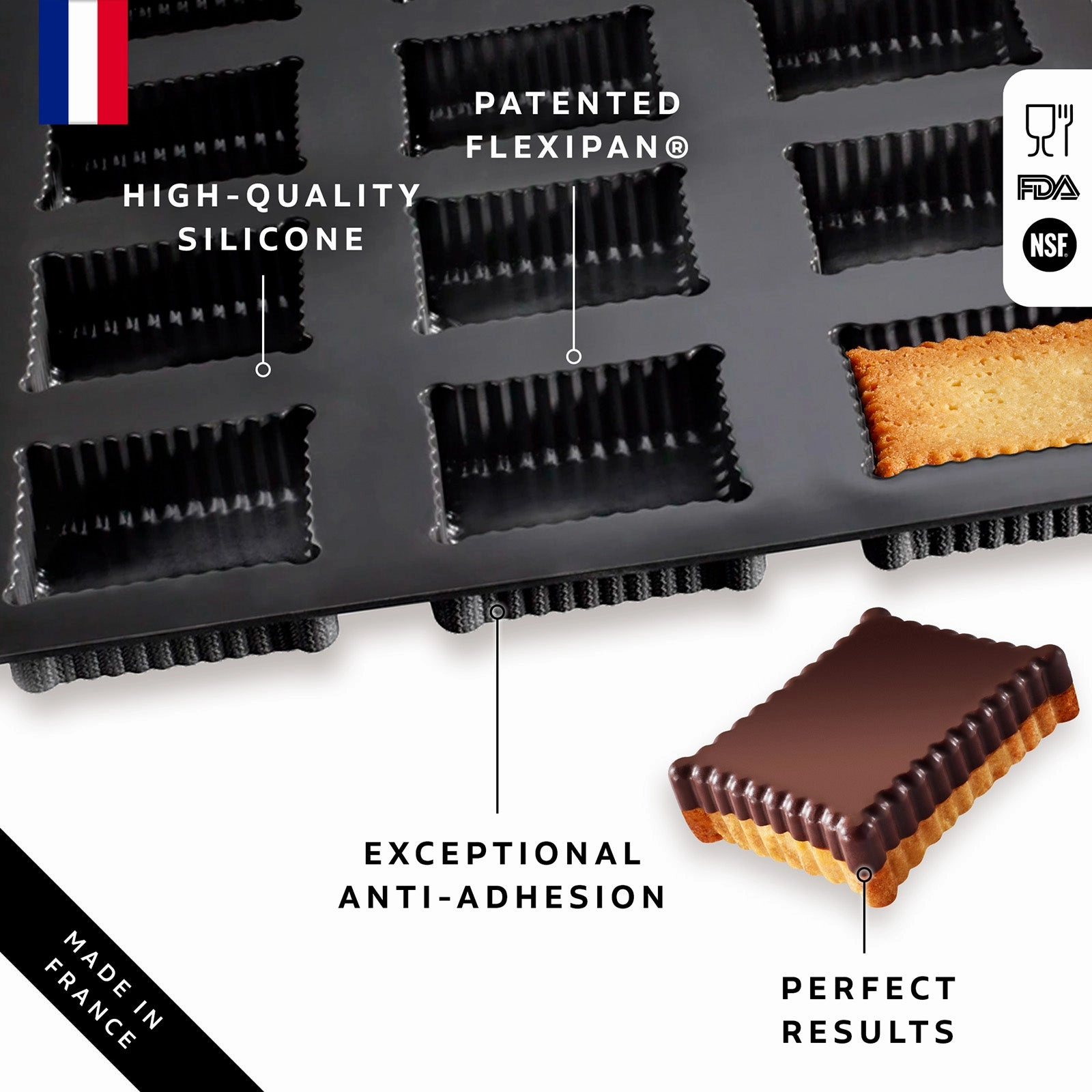 Silpat Flexipan 12 French School Butter Cookies Premium Silicone Baking Pan