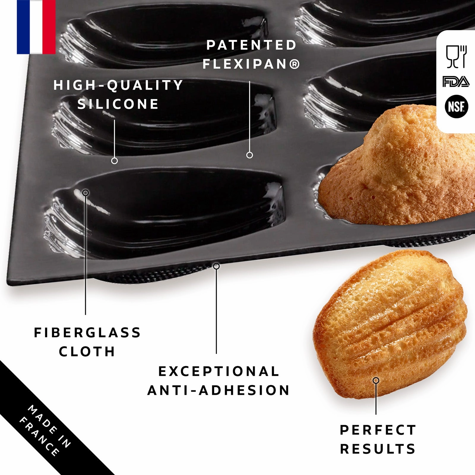 Silpat Flexipan 20 Madelines Premium Silicone Baking Pan
