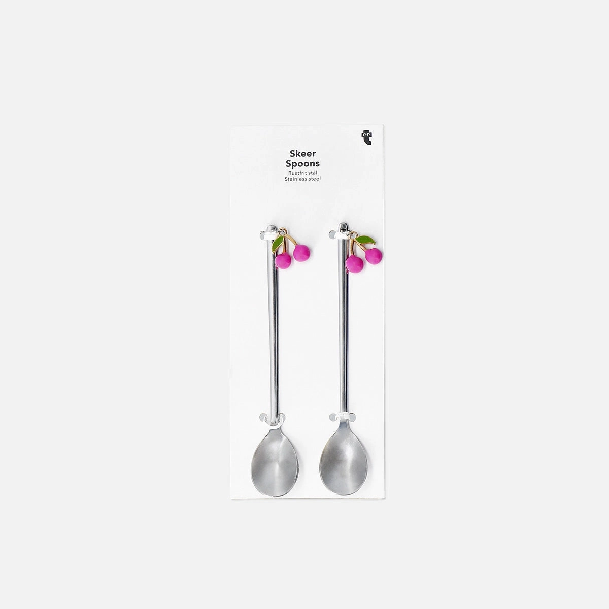 Silver dessert spoons with cherries - 2 pcs Kitchen Tableware at affordable prices
