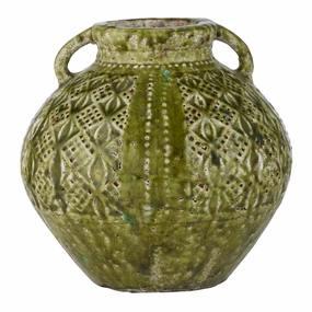 Siracusa Urn 23x22.5cm Green Ceramic Cheap Vases for home