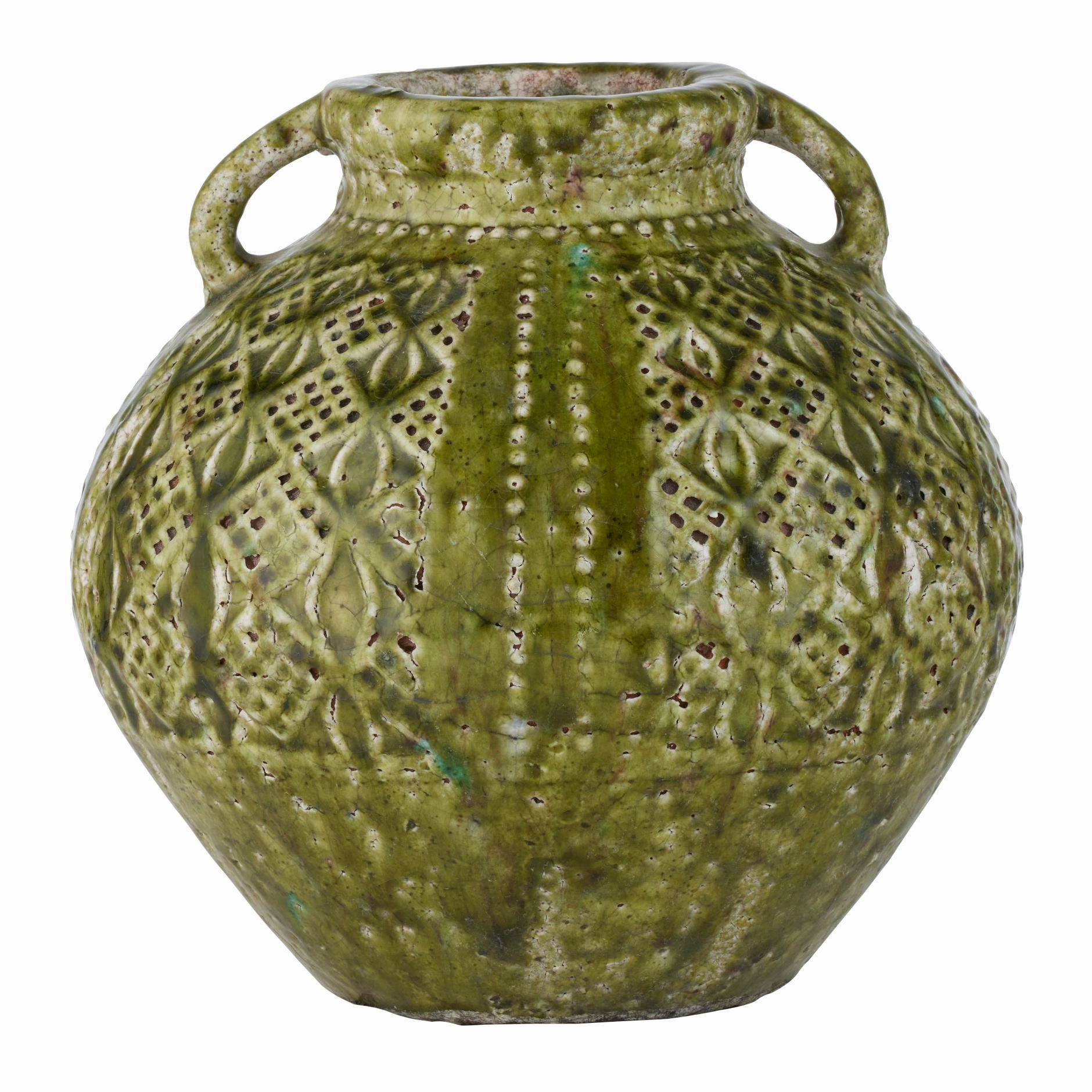 Siracusa Urn 23x22.5cm Green Ceramic Cheap Vases for home