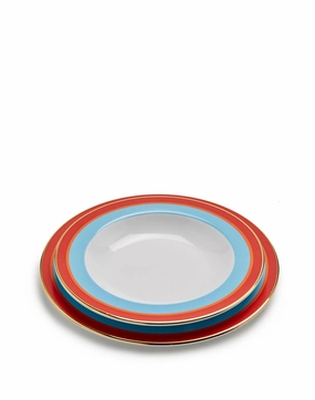 Soup And Dinner Plates Set Of 2 In Rainbow Azurro Dinnerware sale online