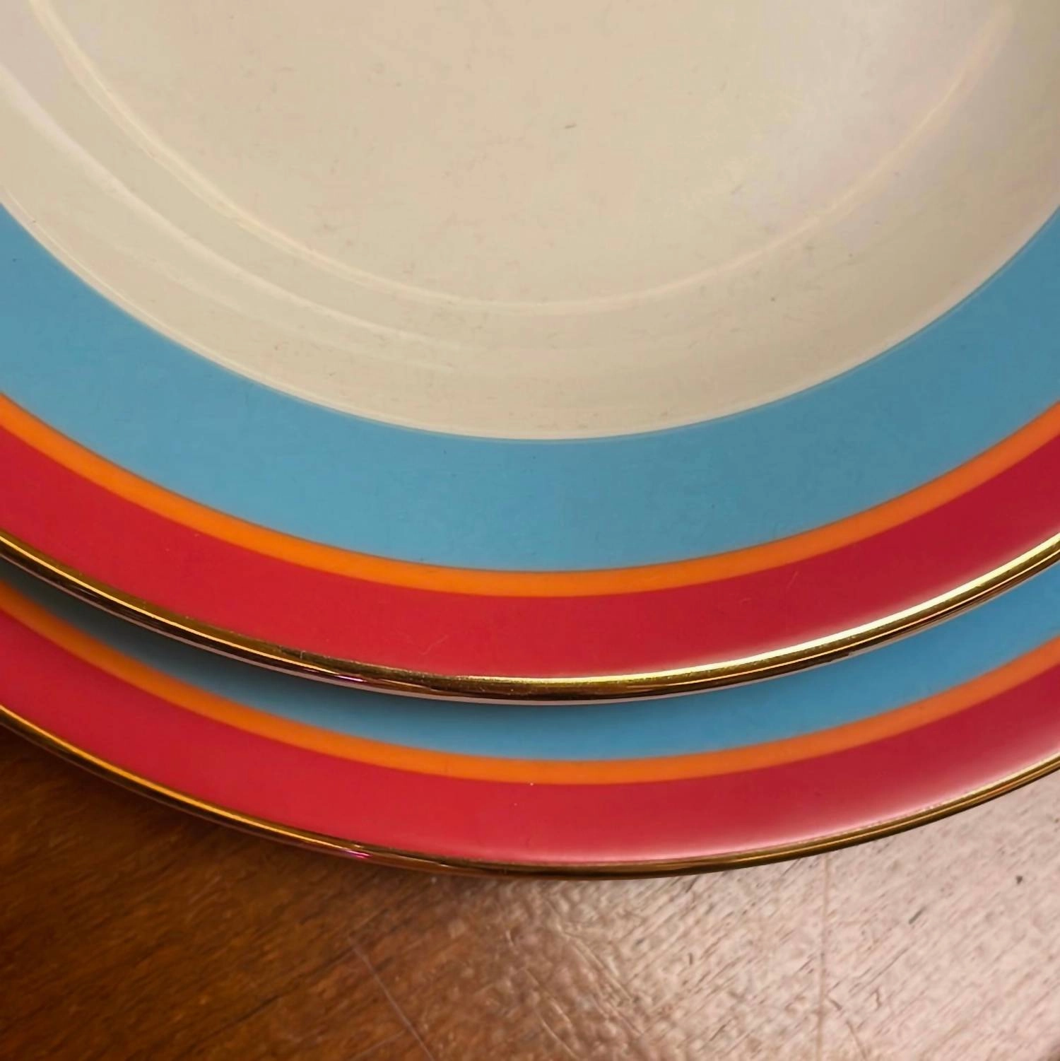 Soup And Dinner Plates Set Of 2 In Rainbow Azurro