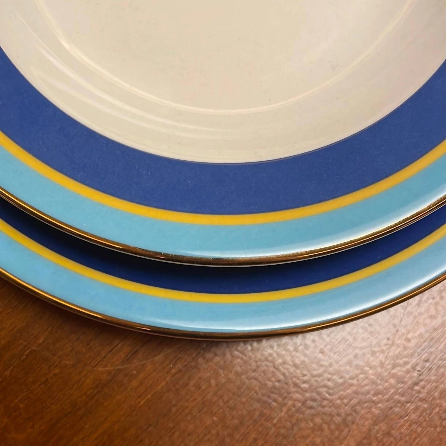 Soup And Dinner Plates Set Of 2 In Rainbow Blu
