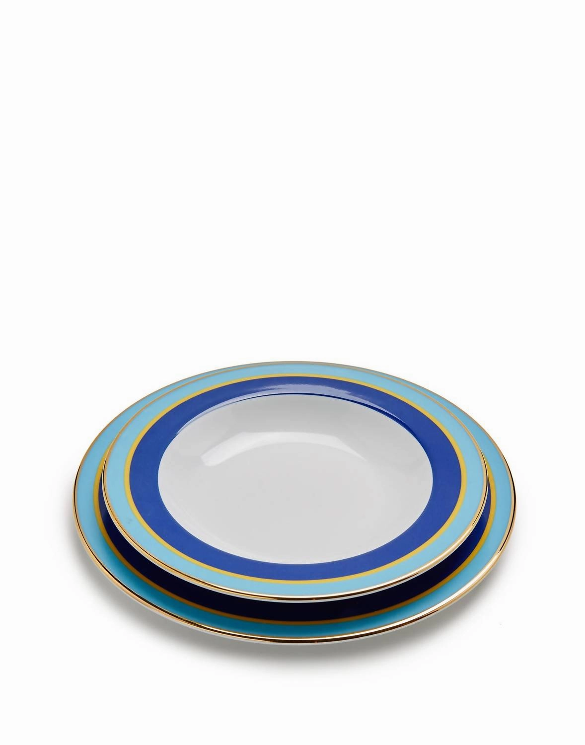 Soup And Dinner Plates Set Of 2 In Rainbow Blu Dinnerware sale online