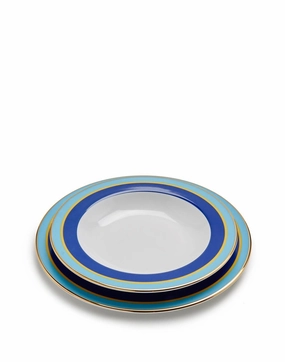 Soup And Dinner Plates Set Of 2 In Rainbow Blu Dinnerware sale online