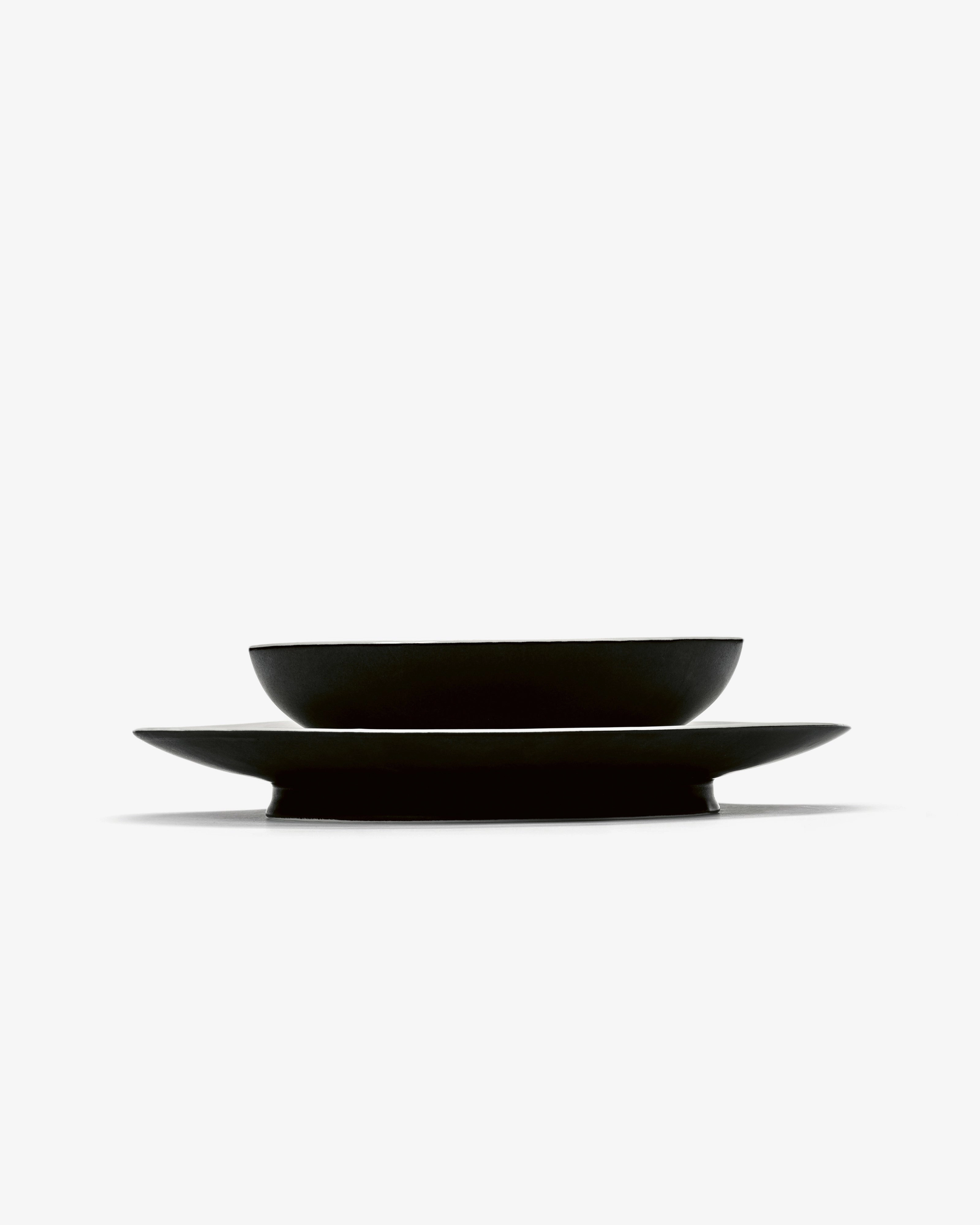 Soup bowl black/off-white Ra