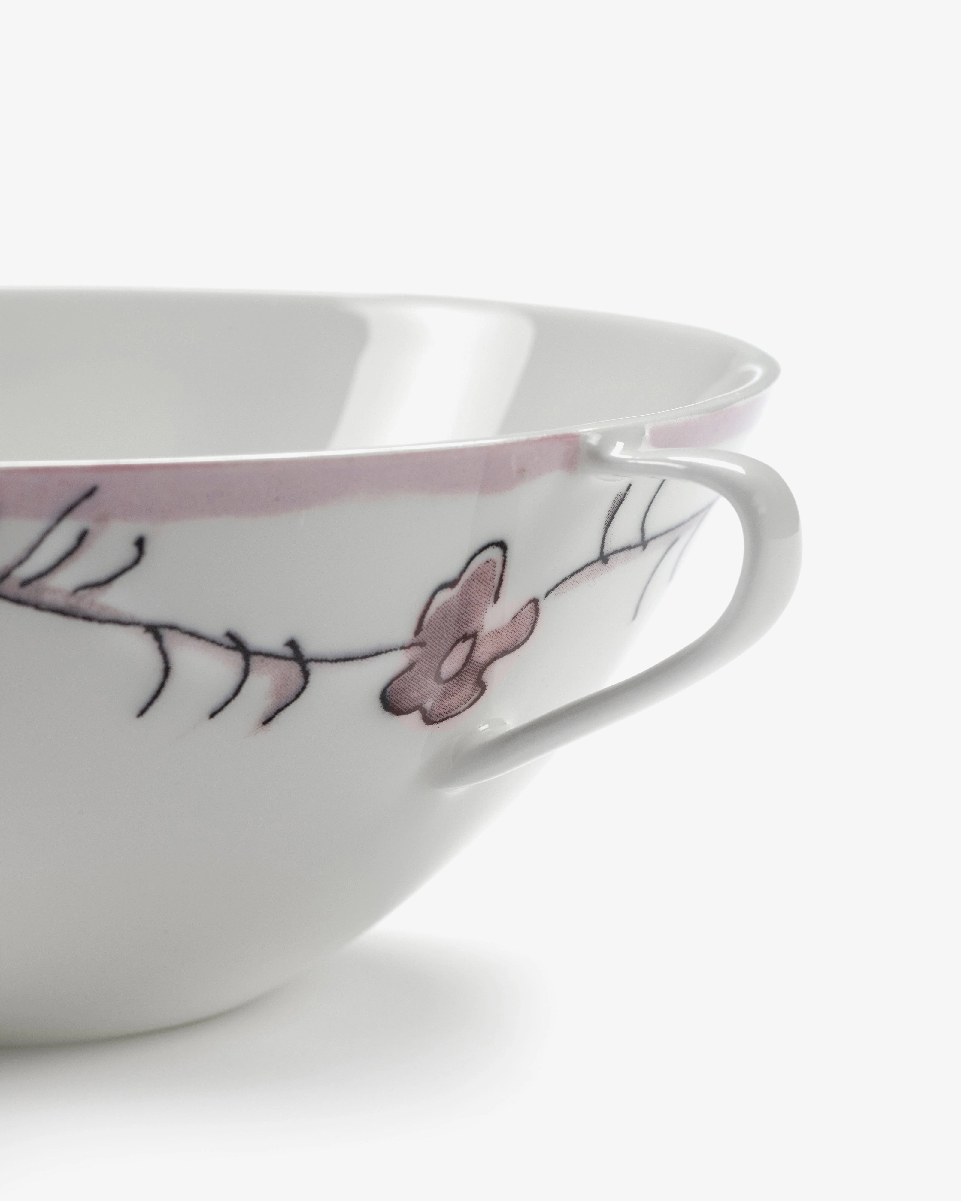 Soup bowl Dark viola Midnight Flowers