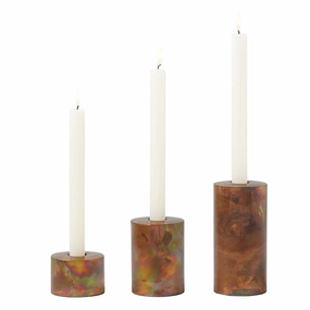 Spencer Burnt Gold Candle Holders Set/3 Candle Holders discount collection