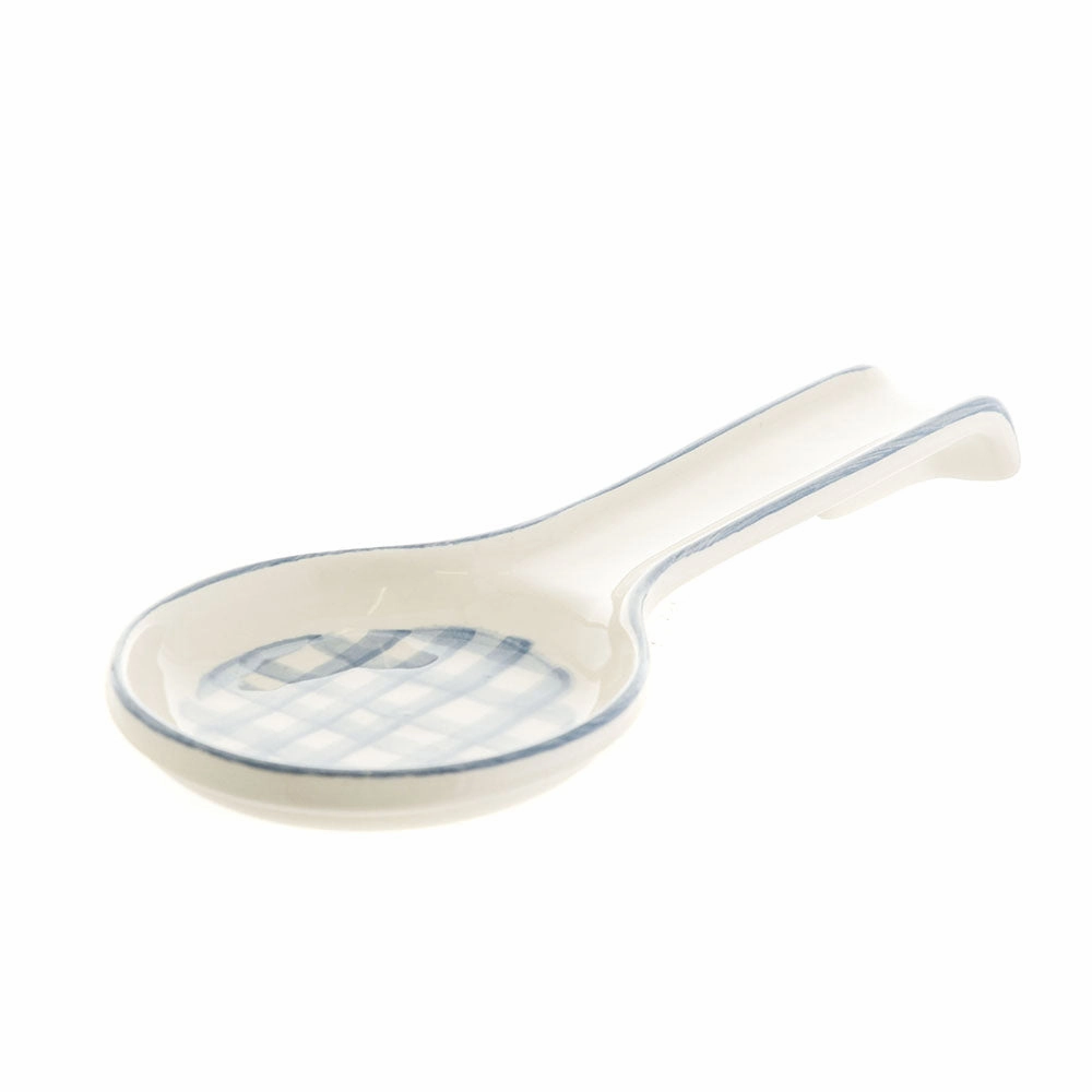SPOONREST Ceramic Gingham 28cm Serveware clearance shop